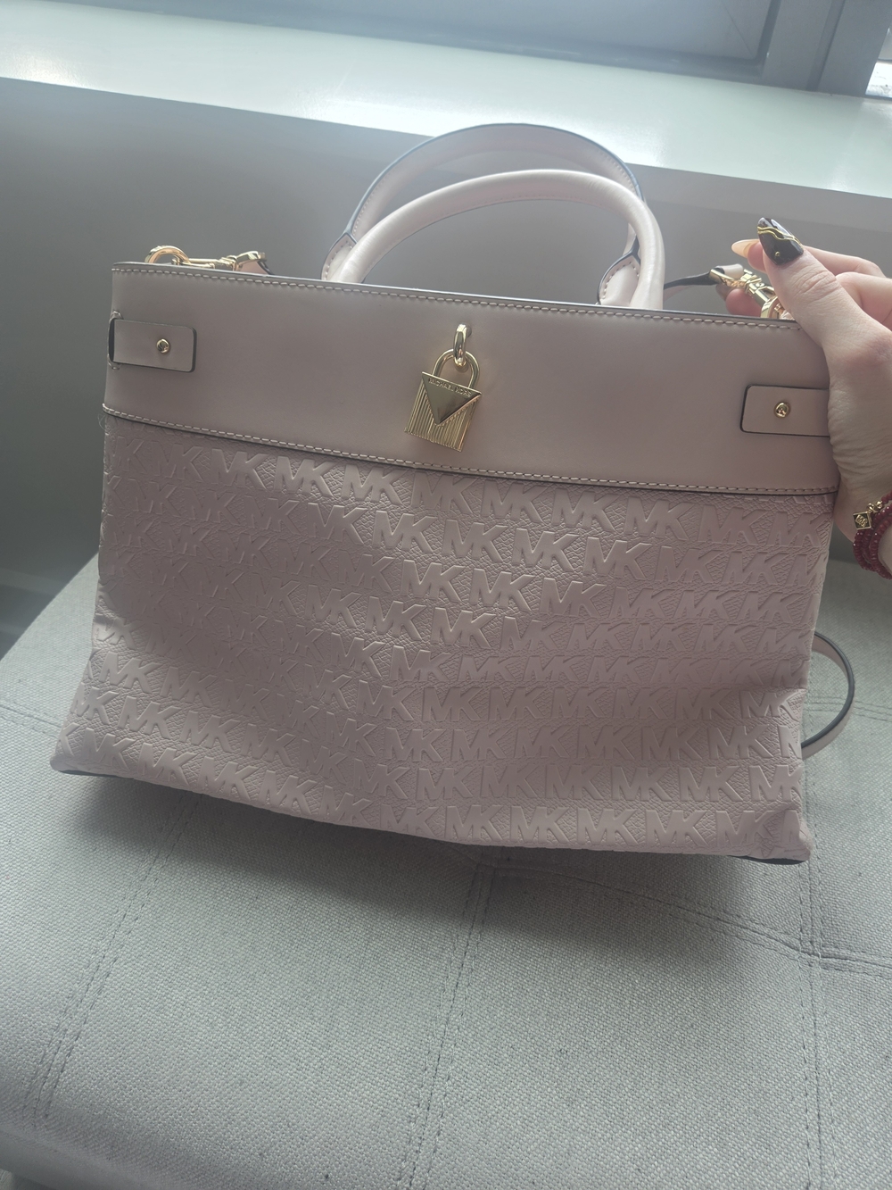 Michael Kors Pink Square Purse Leather